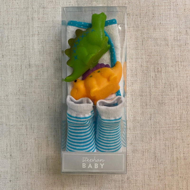 Stephan Baby Bath Squirter Tub Toys, Wash Cloth and Bootie Socks Gift Set