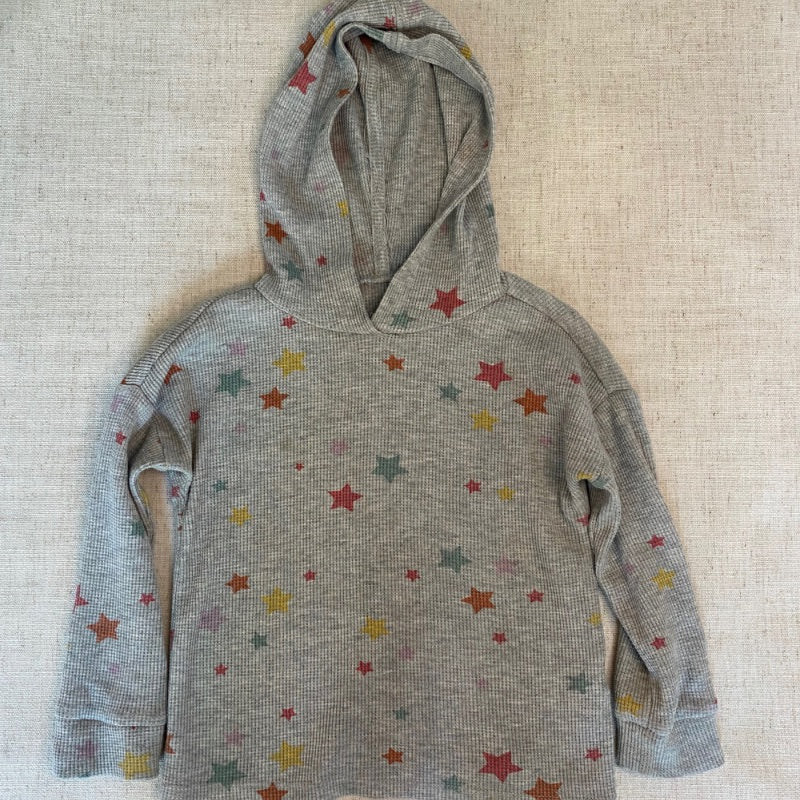 Long Sleeve Waffle Shirt with Hood