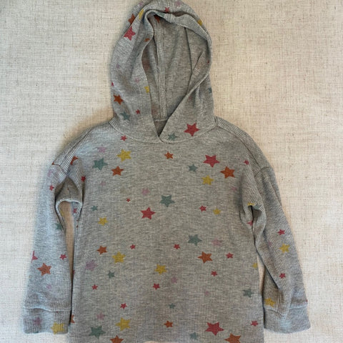 Long Sleeve Waffle Shirt with Hood