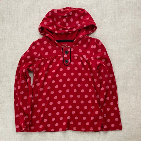 Red Polka Dot Blouse with Hoodie