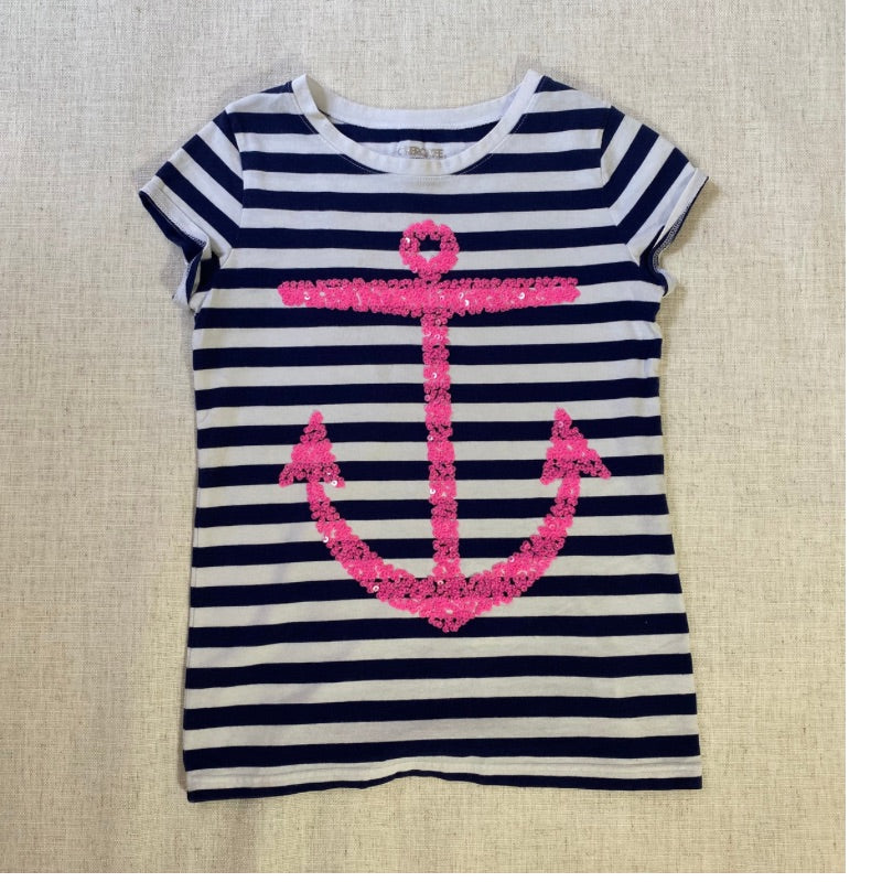 Pink Sequin Anchor Tee